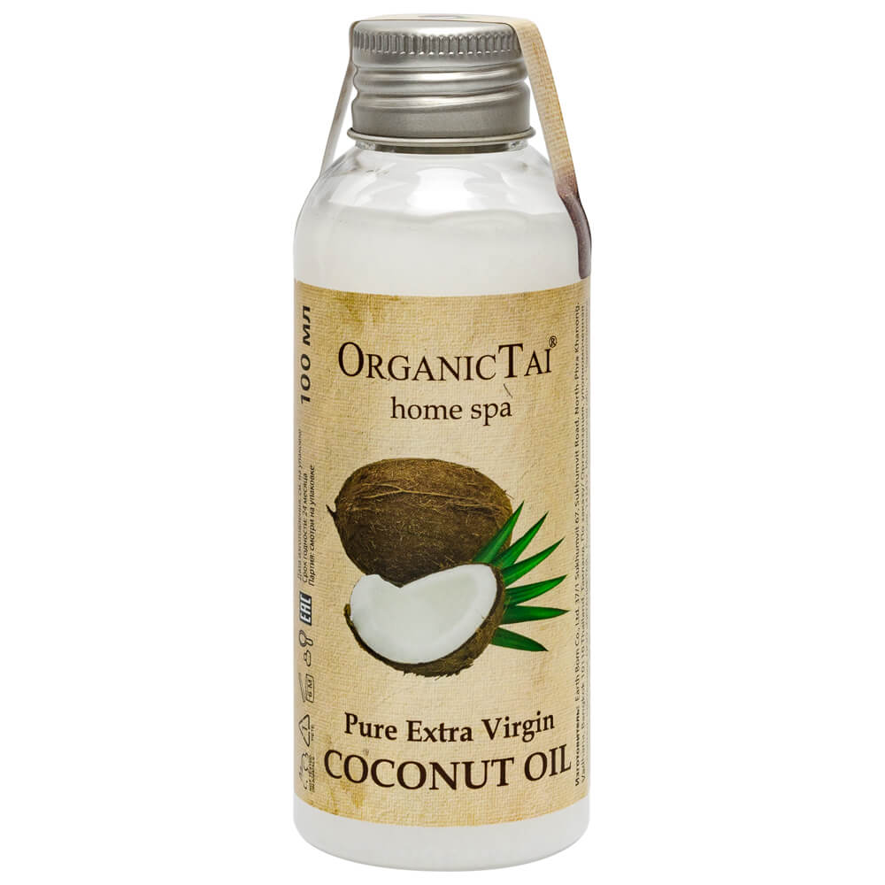 Чистое кокосовое масло холодного отжима, 100 мл OrganicTai